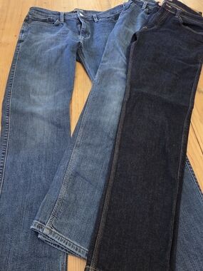 Men's Du/er Flannel Lined Jeans in Blue Denim